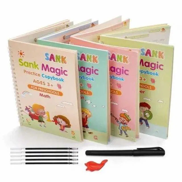 Magic Practice Copybook for Kids (4 Book+5 Refill+1 Pen+1 Grip)