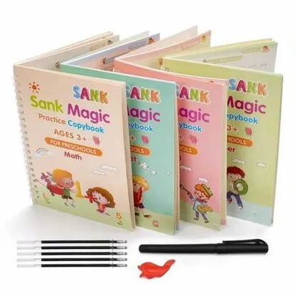 Magic Practice Copybook for Kids (4 Book+5 Refill+1 Pen+1 Grip)